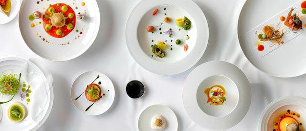 Zestaw dań ułożonych na stole